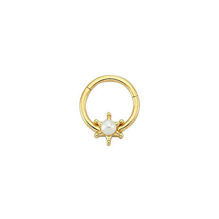İncili Yıldız Motifli Helix Piercing