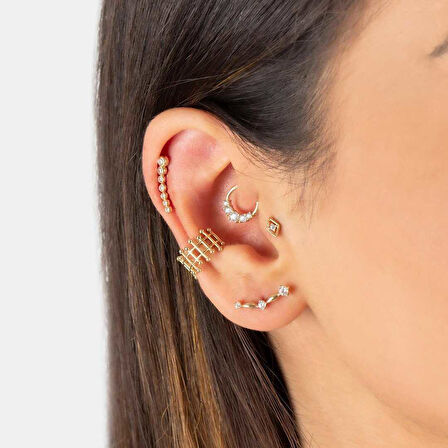 Beş Tektaşlı Helix Piercing