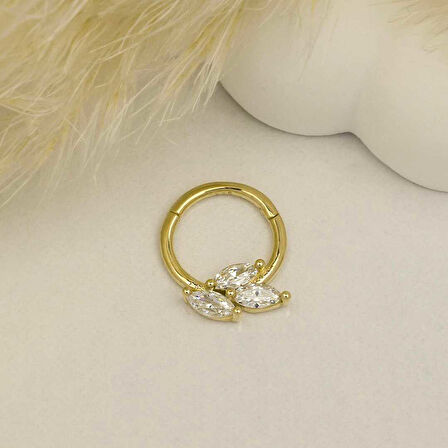 Üç Markiz Taşlı Helix Piercing