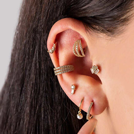 Markiz Taşlı Kelebek Helix Piercing