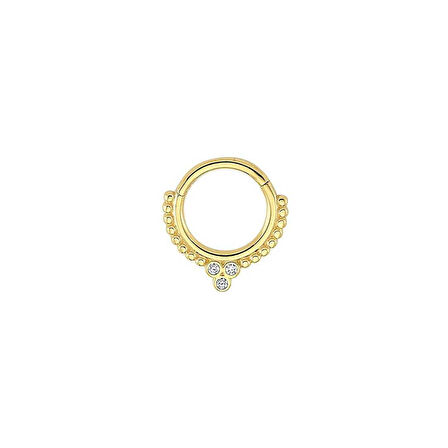 Üç Taşlı Motifli Helix Piercing