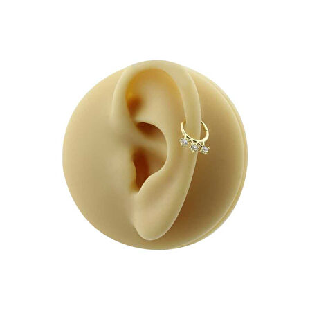 Motifli Üç Taş  Helix Piercing