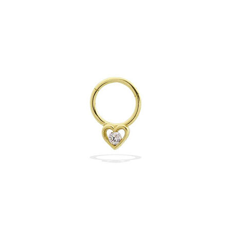 Taşlı Kalp Motifli Helix Piercing