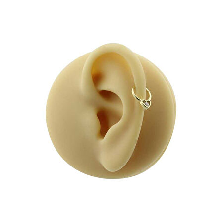 Taşlı Kalp Motifli Helix Piercing