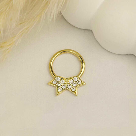 Taşlı Star Helix Piercing