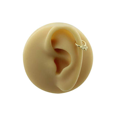Taşlı Yaprak Motifli Helix Piercing