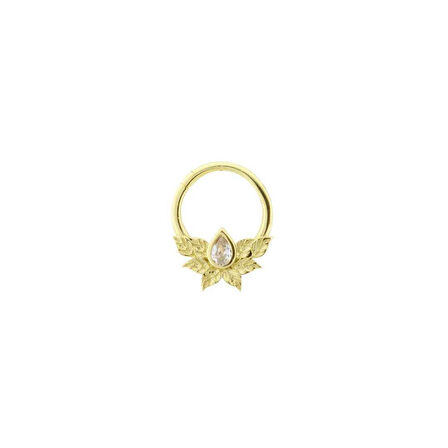 Damla Taşlı Yaprak Motifli Helix Piercing