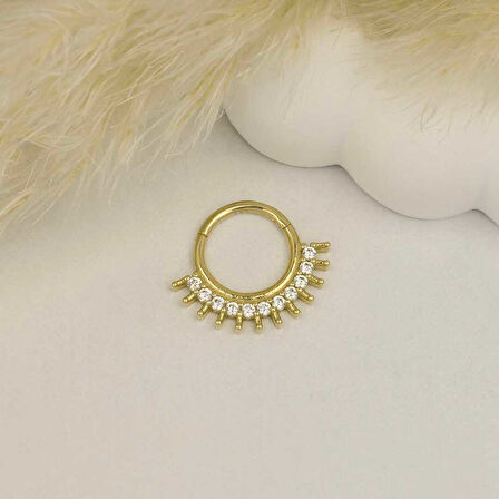 Taşlı Diken Motifli Helix Piercing