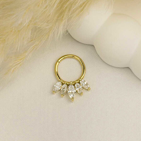 Beş Markiz Taşlı Helix Piercing