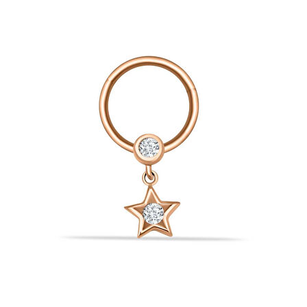Yıldız Sallantılı Minimal Halka Piercing