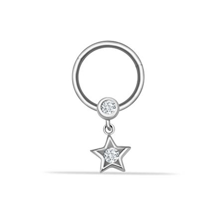 Yıldız Sallantılı Minimal Halka Piercing