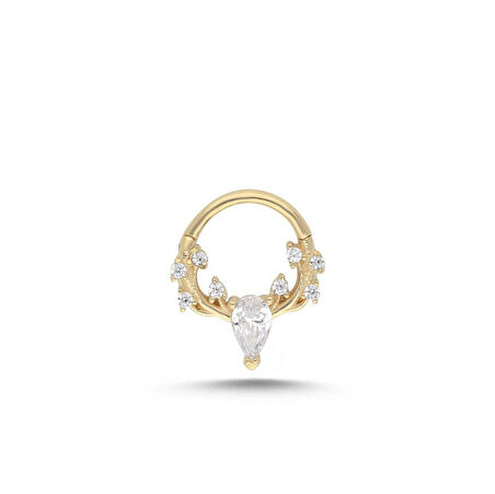 Deer Taşlı Helix Piercing