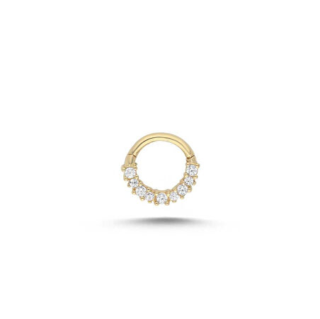 6.0 mm Büyük Küçük Beyaz Taşlı Helix Piercing