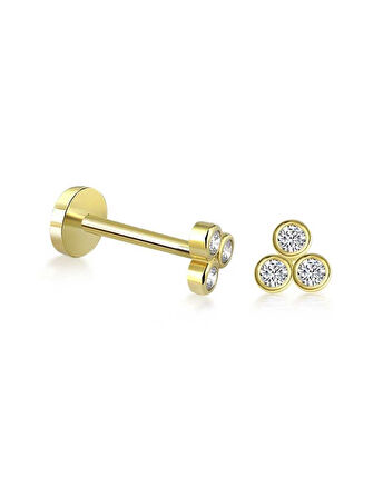 Üç Taşlı Bubble Tragus Piercing