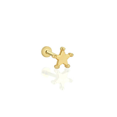 Top Detaylı Küçük Yıldız Tragus Piercing