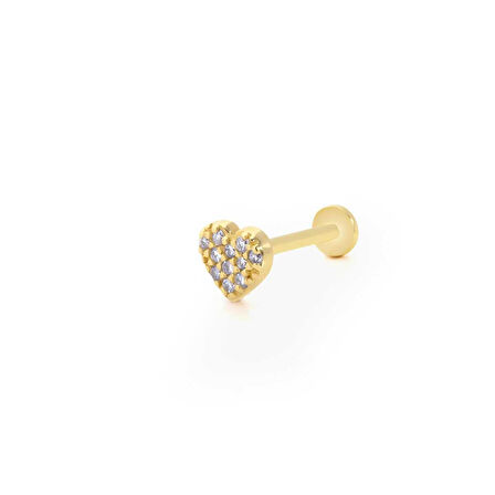 Taşlı Kalp Tragus Piercing