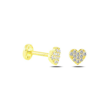 Taşlı Kalp Tragus Piercing