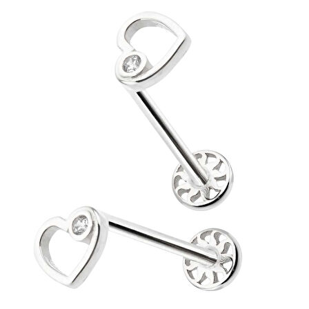 Tektaş Detaylı Kalp Tragus Piercing