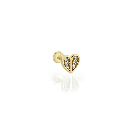 Altı Taşlı Kalp Tragus Piercing