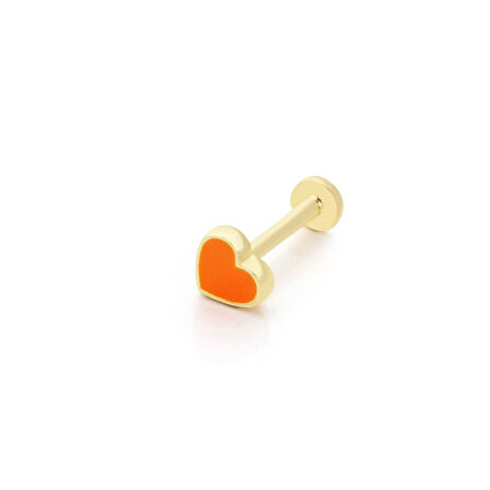 Turuncu Mine Kalp Desen Tragus Piercing