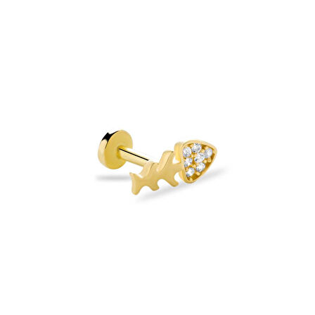 Balık İskeleti Tragus Piercing