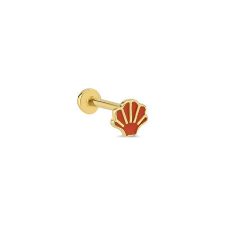 Kırmızı Mineli Deniz Kabuğu Tragus Piercing