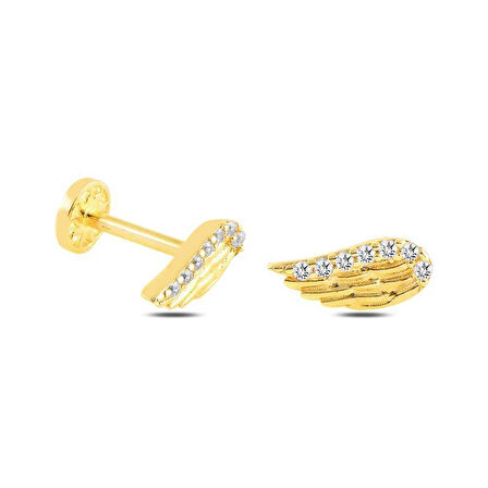 Taşlı Kanat Model Tragus Piercing