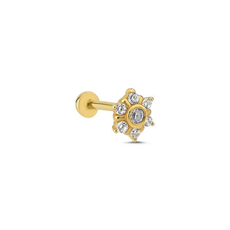 Çiçek Tasarım Taşlı Tragus Piercing