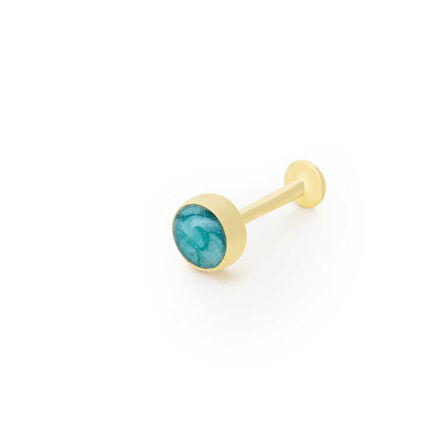 Yuvarlak Model Sedef Yeşil Mine Tragus Piercing