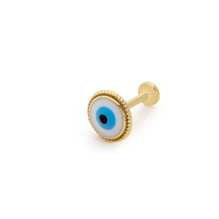 Yuvarlak Desen İşleme Detay Nazar Tragus Piercing