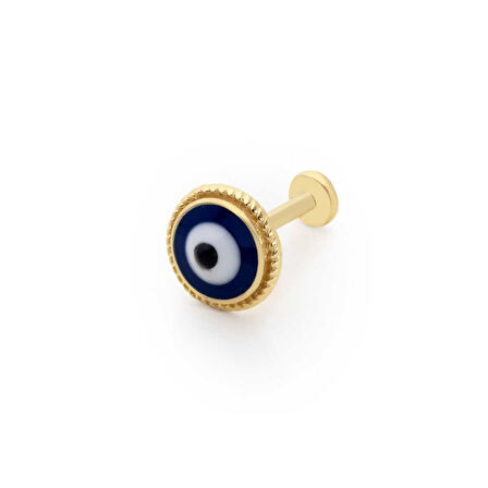 Yuvarlak Desen İşleme Detay Nazar Tragus Piercing
