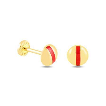 Kırmızı Şeritli Yuvarlak Tragus Piercing