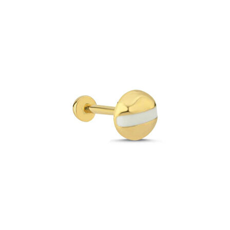 Beyaz Şeritli Yuvarlak Tragus Piercing