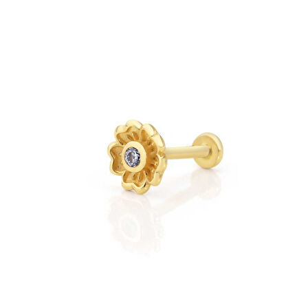 Beş Yapraklı Minimal Çiçek Model Tragus Piercing
