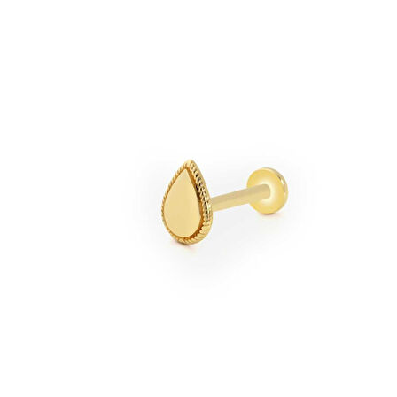 İşleme Detaylı Damla Plaka Tragus Piercing