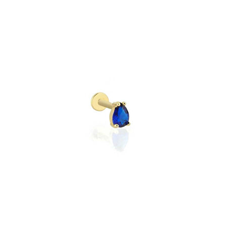 Mavi Damla Taş Model Tragus Piercing
