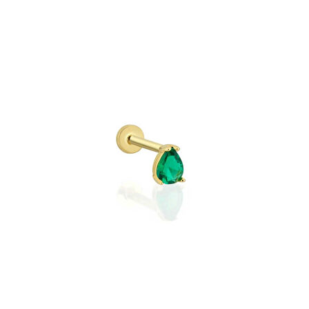 Yeşil Damla Taş Model Tragus Piercing