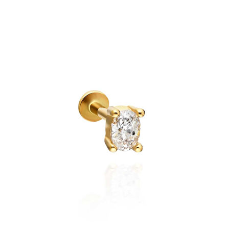 Big Oval Taş Tragus Piercing