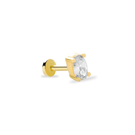 Big Oval Taş Tragus Piercing