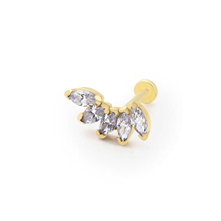 Beşli Beyaz Markiz Tragus Piercing
