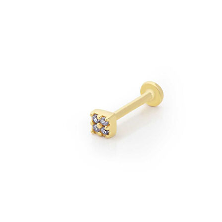 Kare Model Dört Taşlı Tragus Piercing