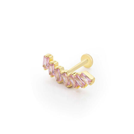 Pembe Baget Taş Model Tragus Piercing