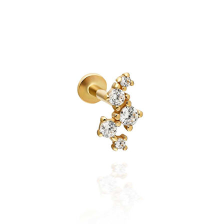 Beş Taşlı Geometrik Model Tragus Piercing