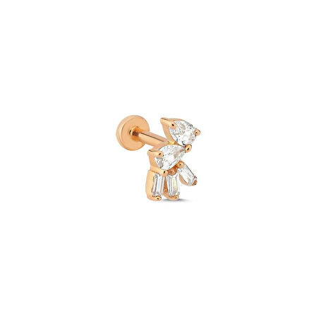 Beyaz Damla Taş Model Tragus Piercing