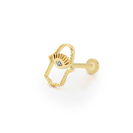 Fatmanın Elinde Göz Model Tragus Piercing