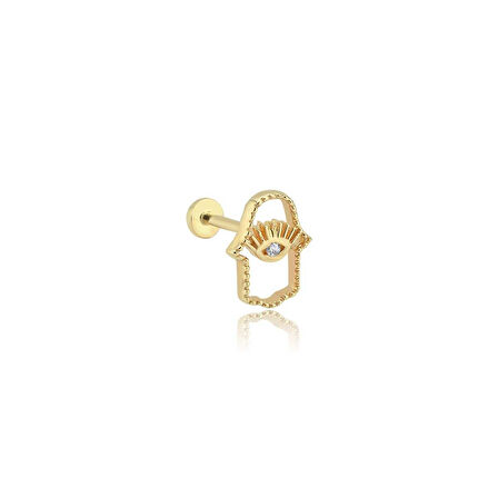Fatmanın Elinde Göz Model Tragus Piercing