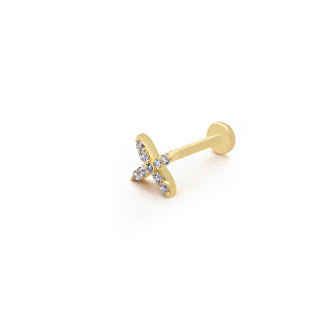 Çarpı Model Taşlı Tragus Piercing