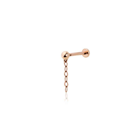 Top Ucunda Sallantılı Tek Zincir Tragus Piercing