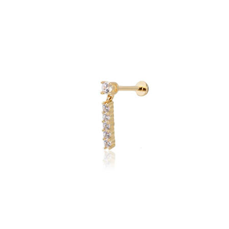 Tektaş Ucunda Beş Taş Sallantılı Tragus Piercing