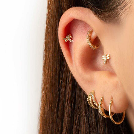 Taşlı Yusufçuk Minimal Tragus Piercing